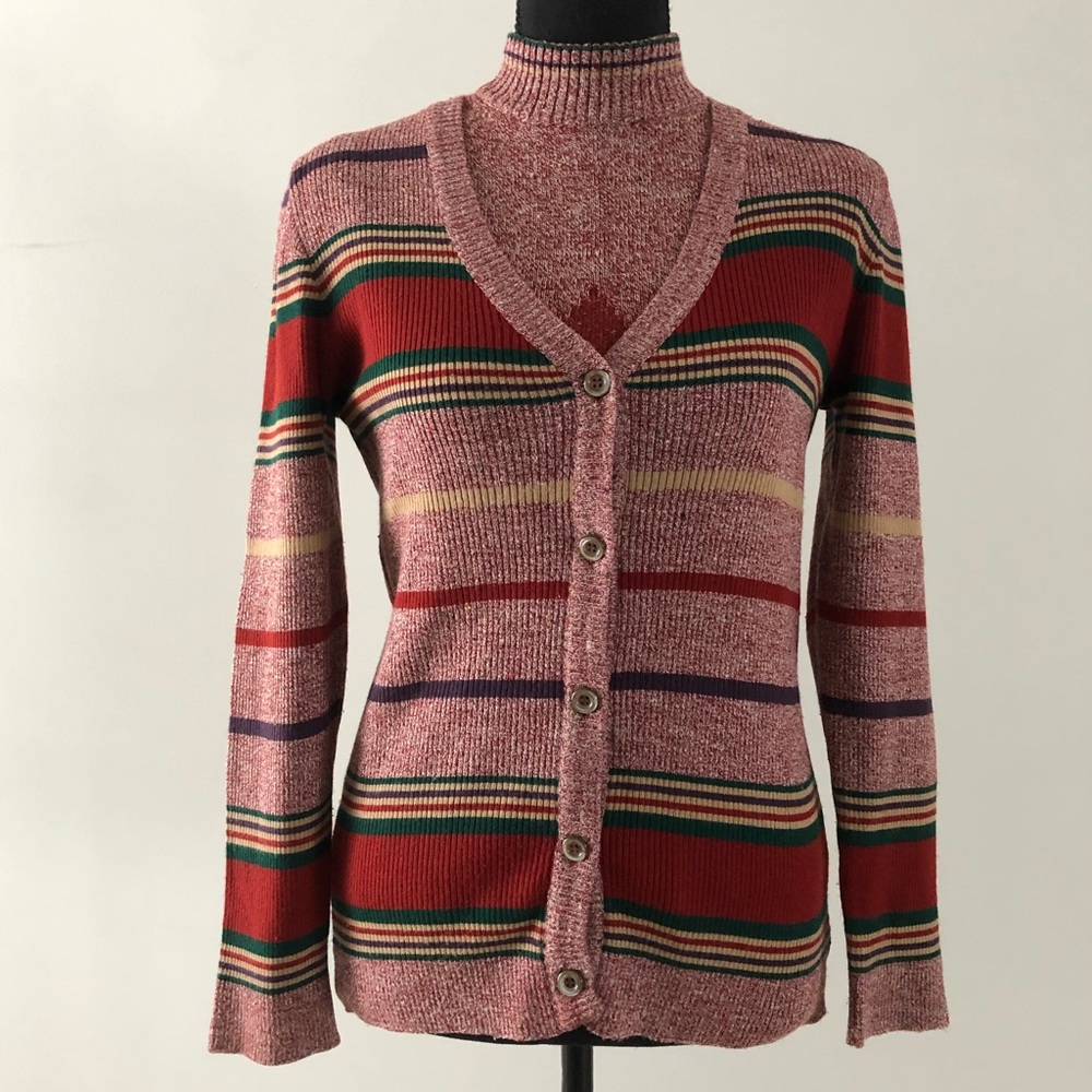 Women’s Vintage Alvino for Alrich knitwear Cardigan and matching top set size 12